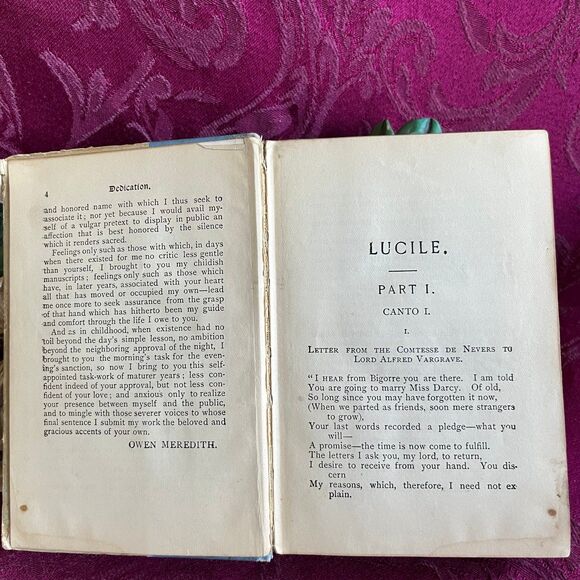 Ca 1901 Antique Book: Lucile by Owen Meredith. Illustrated. - Picture 4 of 12